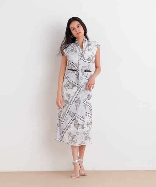 PINKY & DIANNE / ピンキーアンドダイアン ミニ丈・ひざ丈ワンピース | バロックスカーフプリントワンピース | 詳細12