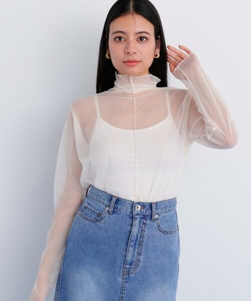 PINKY & DIANNE / ピンキーアンドダイアン カットソー | シアーハイネックカットソー | 詳細2