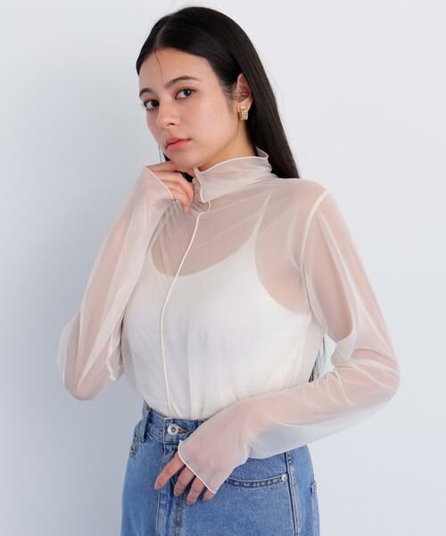 PINKY & DIANNE / ピンキーアンドダイアン カットソー | シアーハイネックカットソー | 詳細3