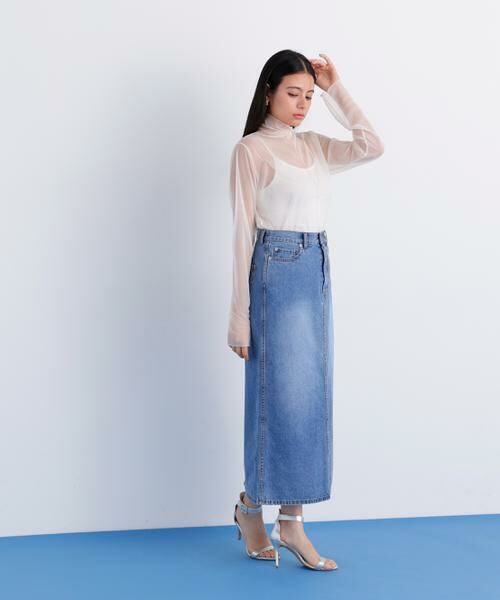 PINKY & DIANNE / ピンキーアンドダイアン カットソー | シアーハイネックカットソー | 詳細5