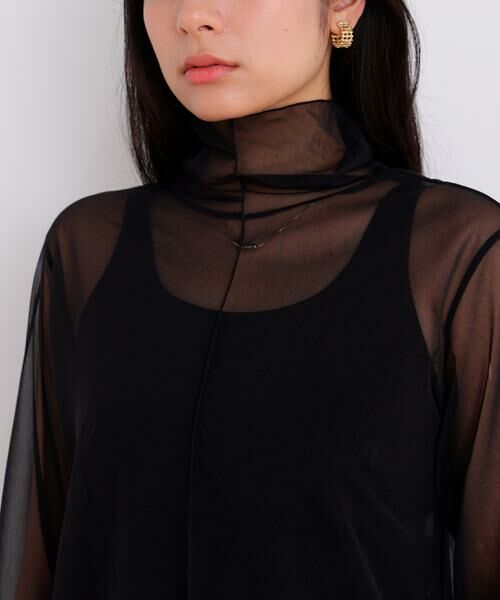 PINKY & DIANNE / ピンキーアンドダイアン カットソー | シアーハイネックカットソー | 詳細14