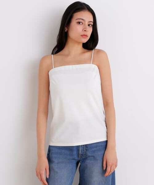PINKY & DIANNE / ピンキーアンドダイアン カットソー | ベアトップキャミソール（ホワイト）