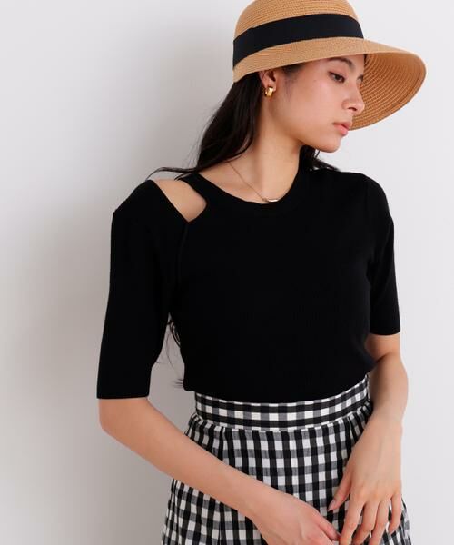 PINKY & DIANNE / ピンキーアンドダイアン ニット・セーター | カッティングニットプルオーバー（ブラック）