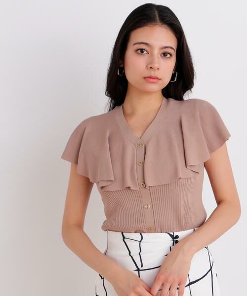 PINKY & DIANNE / ピンキーアンドダイアン ニット・セーター | Vネックケープニットプルオーバー（モカ6）