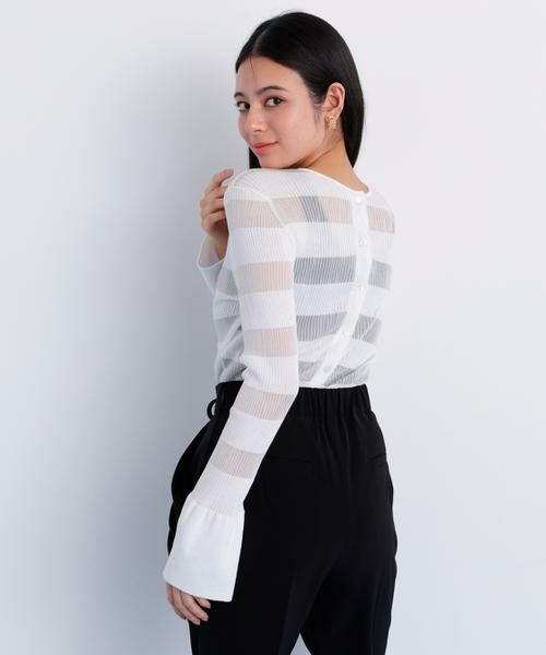 PINKY & DIANNE / ピンキーアンドダイアン カーディガン・ボレロ | リブシアーボーダーカーディガン | 詳細2