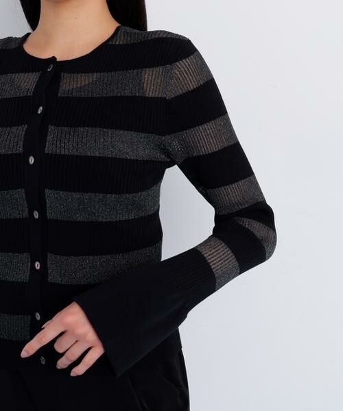 PINKY & DIANNE / ピンキーアンドダイアン カーディガン・ボレロ | リブシアーボーダーカーディガン | 詳細16