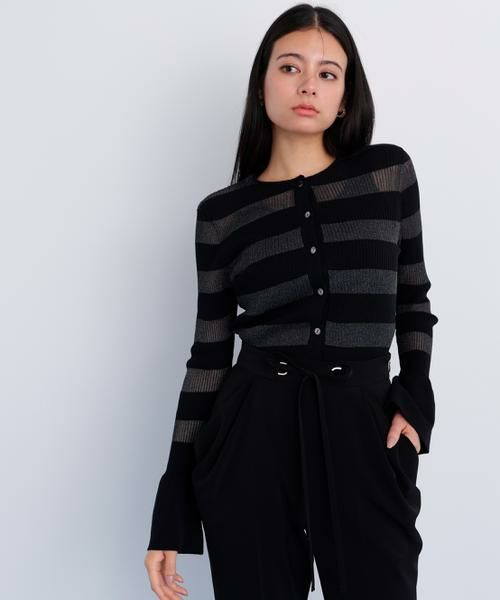 PINKY & DIANNE / ピンキーアンドダイアン カーディガン・ボレロ | リブシアーボーダーカーディガン | 詳細8