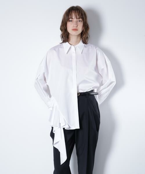 PINKY & DIANNE / ピンキーアンドダイアン シャツ・ブラウス | ラッフルシャツ_（ホワイト）