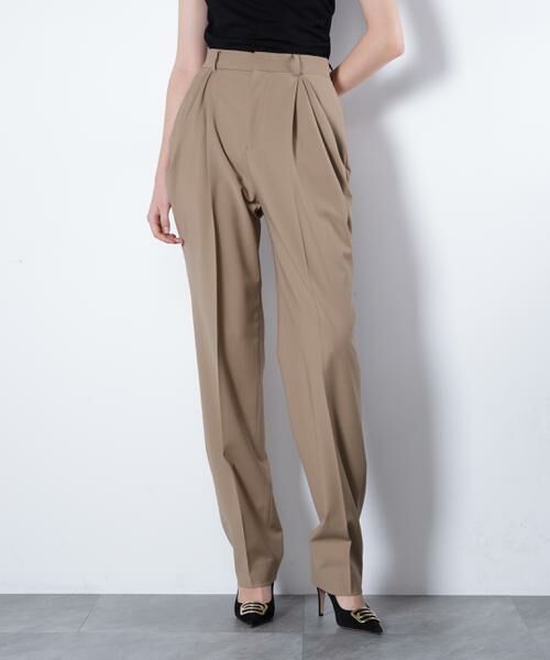 PINKY & DIANNE / ピンキーアンドダイアン パンツ | タックポケットパンツ_(モカカーキ6)