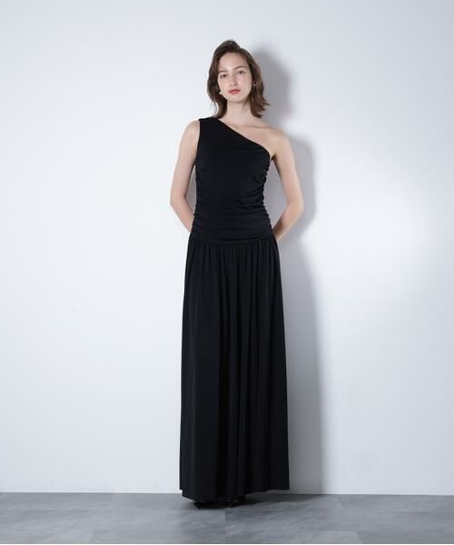 PINKY & DIANNE / ピンキーアンドダイアン ミニ丈・ひざ丈ワンピース | ワンショルダーシャーリングドレス_ | 詳細2