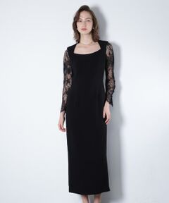 PINKY & DIANNE / ピンキーアンドダイアン ミニ丈・ひざ丈ワンピース | ベアカットレースコンビドレス _