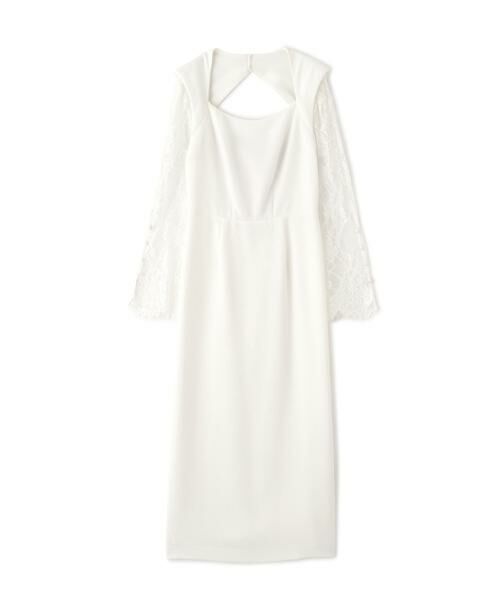 PINKY & DIANNE / ピンキーアンドダイアン ミニ丈・ひざ丈ワンピース | ベアカットレースコンビドレス _ | 詳細1