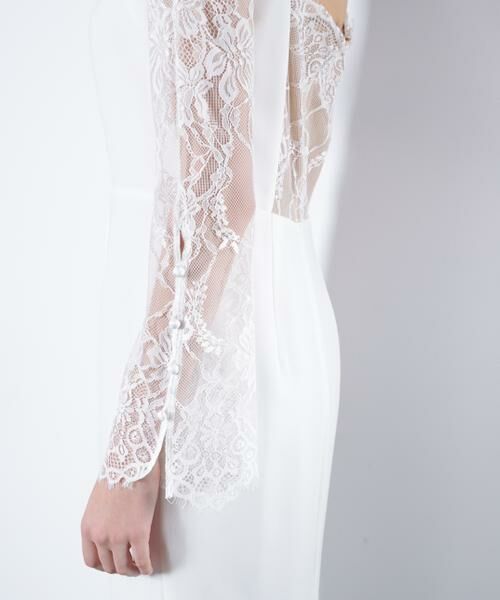 PINKY & DIANNE / ピンキーアンドダイアン ミニ丈・ひざ丈ワンピース | ベアカットレースコンビドレス _ | 詳細10