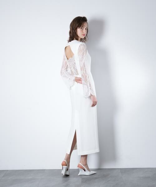 PINKY & DIANNE / ピンキーアンドダイアン ミニ丈・ひざ丈ワンピース | ベアカットレースコンビドレス _ | 詳細5