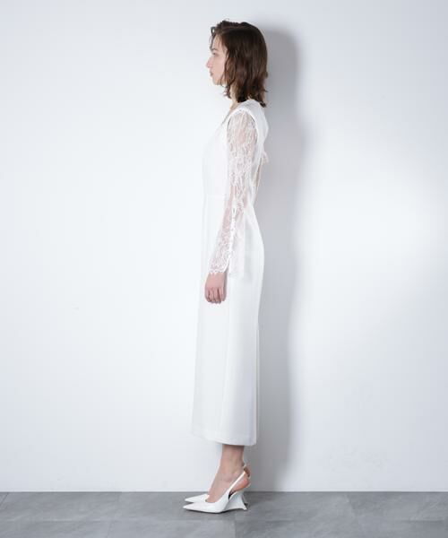 PINKY & DIANNE / ピンキーアンドダイアン ミニ丈・ひざ丈ワンピース | ベアカットレースコンビドレス _ | 詳細6