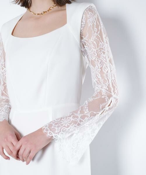 PINKY & DIANNE / ピンキーアンドダイアン ミニ丈・ひざ丈ワンピース | ベアカットレースコンビドレス _ | 詳細9