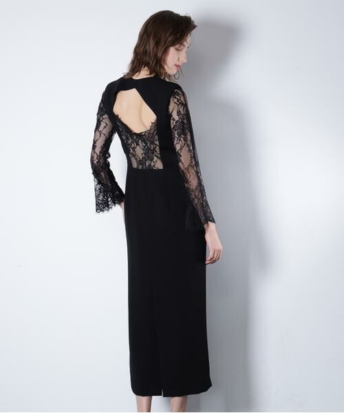 PINKY & DIANNE / ピンキーアンドダイアン ミニ丈・ひざ丈ワンピース | ベアカットレースコンビドレス _ | 詳細16