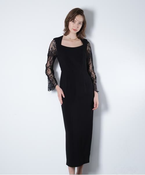 PINKY & DIANNE / ピンキーアンドダイアン ミニ丈・ひざ丈ワンピース | ベアカットレースコンビドレス _ | 詳細17