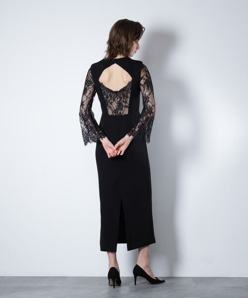 PINKY & DIANNE / ピンキーアンドダイアン ミニ丈・ひざ丈ワンピース | ベアカットレースコンビドレス _ | 詳細19