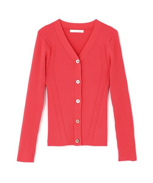 PINKY & DIANNE / ピンキーアンドダイアン カーディガン・ボレロ | リブニットＶネックカーディガン（ピンク）