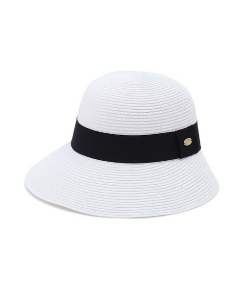 PINKY & DIANNE / ピンキーアンドダイアン ハット | ブラックリボンラフィアライクハット（ホワイト）
