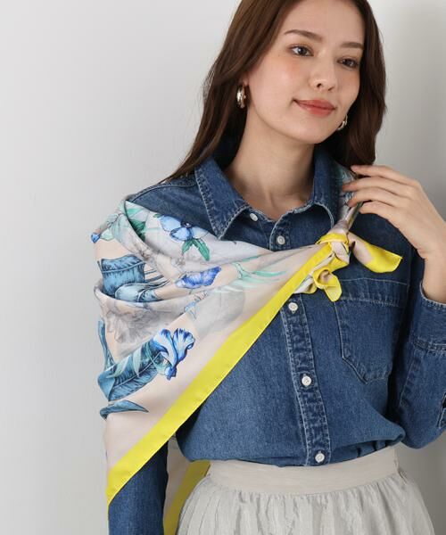 PINKY & DIANNE / ピンキーアンドダイアン マフラー・ショール・スヌード・ストール | ボタニカルアートプリントスカーフ | 詳細4