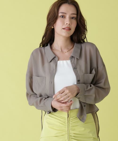 PINKY & DIANNE / ピンキーアンドダイアン シャツ・ブラウス | シアーシャツ（モカ6）