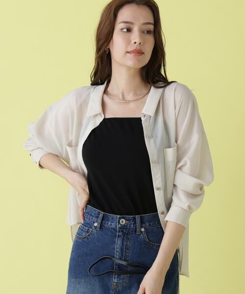 PINKY & DIANNE / ピンキーアンドダイアン シャツ・ブラウス | シアーシャツ（ベージュ）