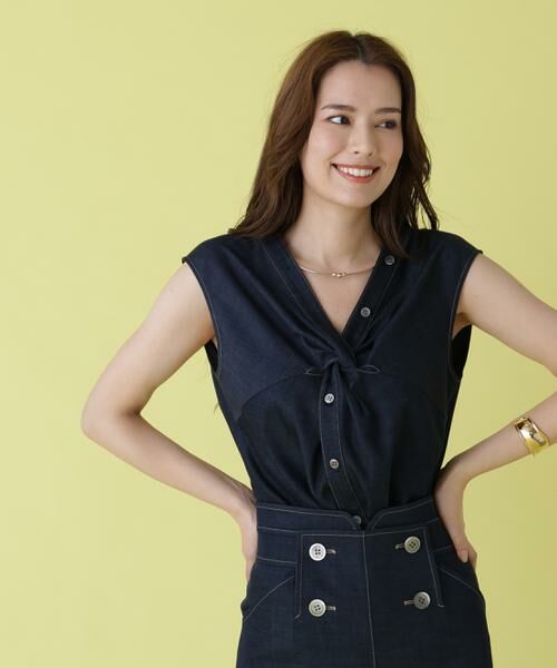 PINKY & DIANNE / ピンキーアンドダイアン シャツ・ブラウス | フロントクロスブラウス（インディゴ）