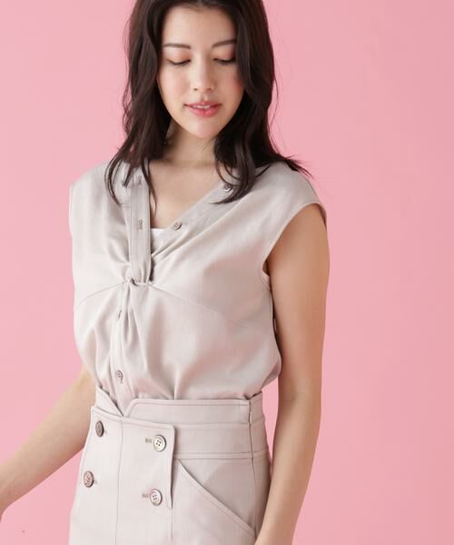 PINKY & DIANNE / ピンキーアンドダイアン シャツ・ブラウス | フロントクロスブラウス（ベージュ）