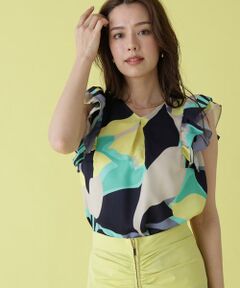 PINKY & DIANNE / ピンキーアンドダイアン シャツ・ブラウス | シェードリーフプリントＶネックブラウス