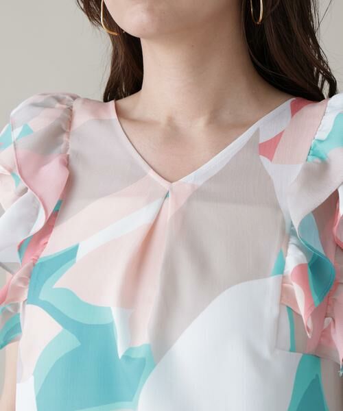 PINKY & DIANNE / ピンキーアンドダイアン シャツ・ブラウス | シェードリーフプリントＶネックブラウス | 詳細11