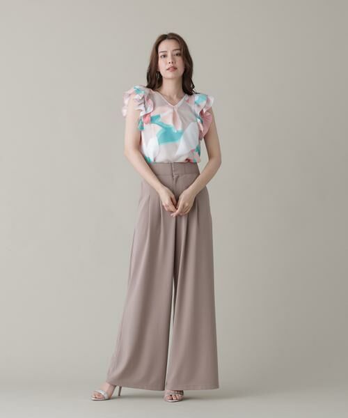 PINKY & DIANNE / ピンキーアンドダイアン シャツ・ブラウス | シェードリーフプリントＶネックブラウス | 詳細6