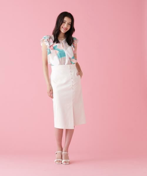 PINKY & DIANNE / ピンキーアンドダイアン シャツ・ブラウス | シェードリーフプリントＶネックブラウス | 詳細8