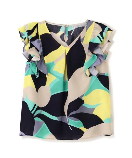 PINKY & DIANNE / ピンキーアンドダイアン シャツ・ブラウス | シェードリーフプリントＶネックブラウス | 詳細14