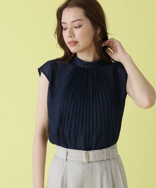 PINKY & DIANNE / ピンキーアンドダイアン シャツ・ブラウス | レースプリーツブラウス（ネイビー）