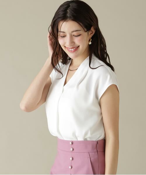 PINKY & DIANNE / ピンキーアンドダイアン シャツ・ブラウス | チョーカー付きＶネックブラウス | 詳細15