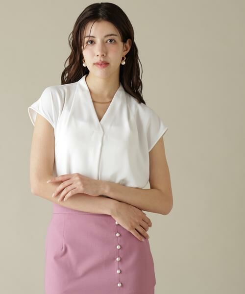 PINKY & DIANNE / ピンキーアンドダイアン シャツ・ブラウス | チョーカー付きＶネックブラウス | 詳細16