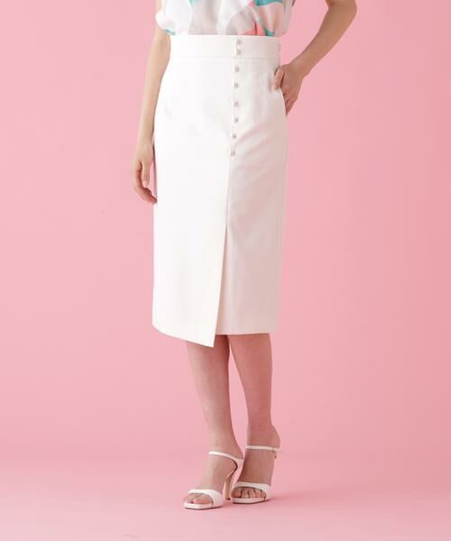 PINKY & DIANNE / ピンキーアンドダイアン スカート | シルバーボタンスカート（ホワイト）