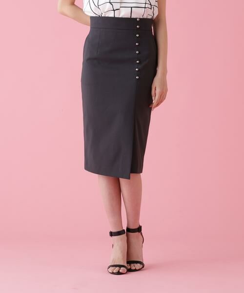 PINKY & DIANNE / ピンキーアンドダイアン スカート | シルバーボタンスカート（グレー）