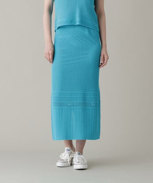 PINKY & DIANNE / ピンキーアンドダイアン スカート | メッシュニットスカート(ターコイズ1)