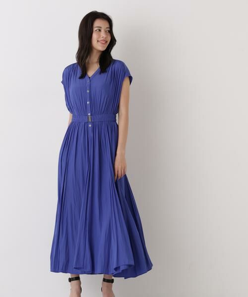 PINKY & DIANNE / ピンキーアンドダイアン ミニ丈・ひざ丈ワンピース | カッセンロングフレアワンピース（ブルー）