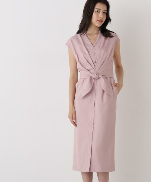 PINKY & DIANNE / ピンキーアンドダイアン ミニ丈・ひざ丈ワンピース | ウエストタックワンピース（ピンク）