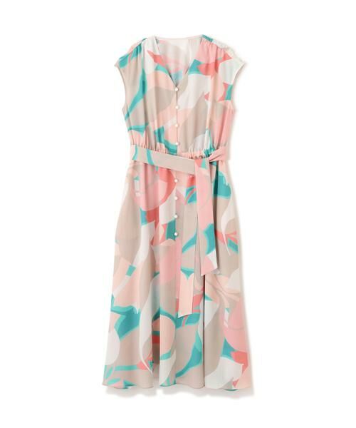 PINKY & DIANNE / ピンキーアンドダイアン ミニ丈・ひざ丈ワンピース | シェードリーフプリントギャザーワンピース | 詳細1