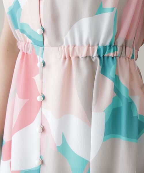 PINKY & DIANNE / ピンキーアンドダイアン ミニ丈・ひざ丈ワンピース | シェードリーフプリントギャザーワンピース | 詳細11
