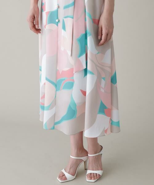 PINKY & DIANNE / ピンキーアンドダイアン ミニ丈・ひざ丈ワンピース | シェードリーフプリントギャザーワンピース | 詳細12