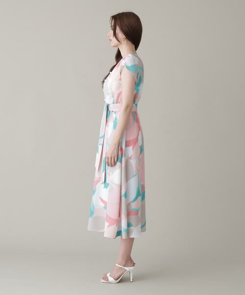 PINKY & DIANNE / ピンキーアンドダイアン ミニ丈・ひざ丈ワンピース | シェードリーフプリントギャザーワンピース | 詳細6