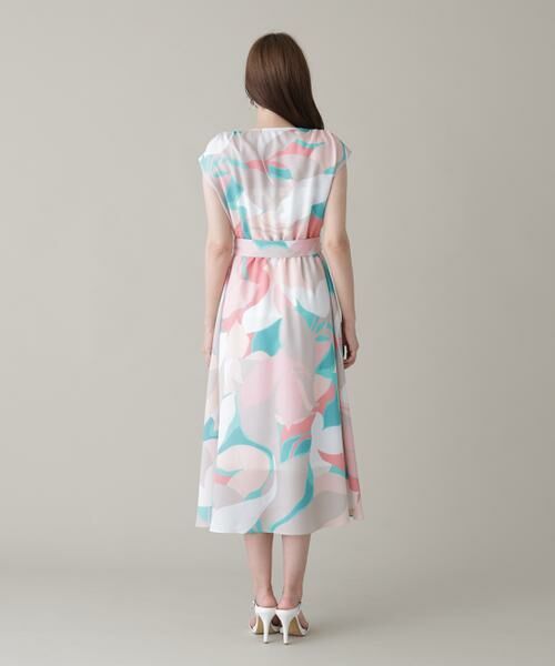PINKY & DIANNE / ピンキーアンドダイアン ミニ丈・ひざ丈ワンピース | シェードリーフプリントギャザーワンピース | 詳細7