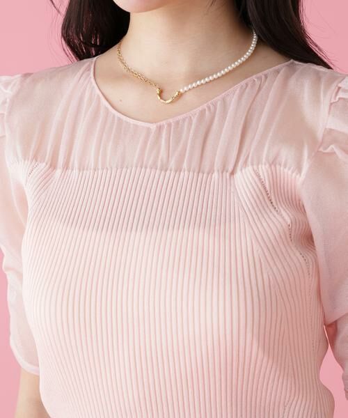 PINKY & DIANNE / ピンキーアンドダイアン ニット・セーター | ラメニットシアーコンビプルオーバー | 詳細9