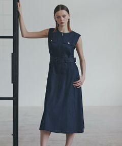 PINKY & DIANNE / ピンキーアンドダイアン ミニ丈・ひざ丈ワンピース | ［追加生産予約］フロントファスナーデニムワンピース